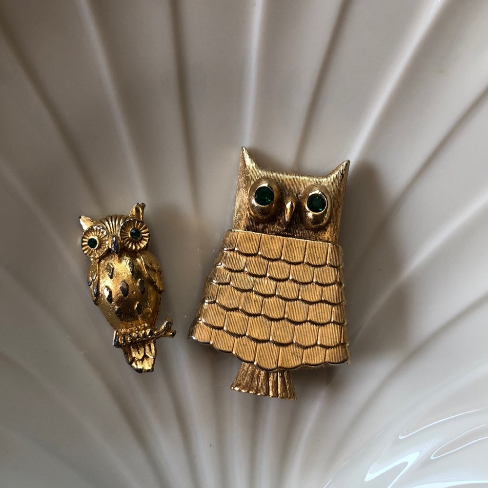 Owl Gold Brooches